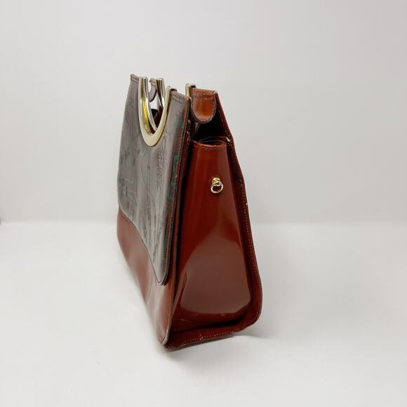 Talja Genuine Leather Handcrafted Italian Embossed Horse Pattern Bag Tan Brown - Picture 5 of 14